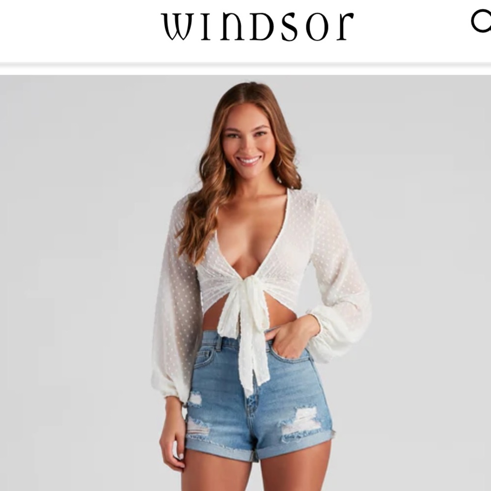 Windsor Tie Front Blouse